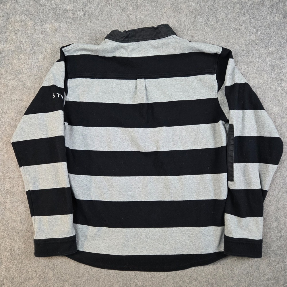 Cloud 9 Gaming Rugby Shirt Men's L‎ Black Gray Striped Polo Elbow Patch Skater - Picture 6 of 10